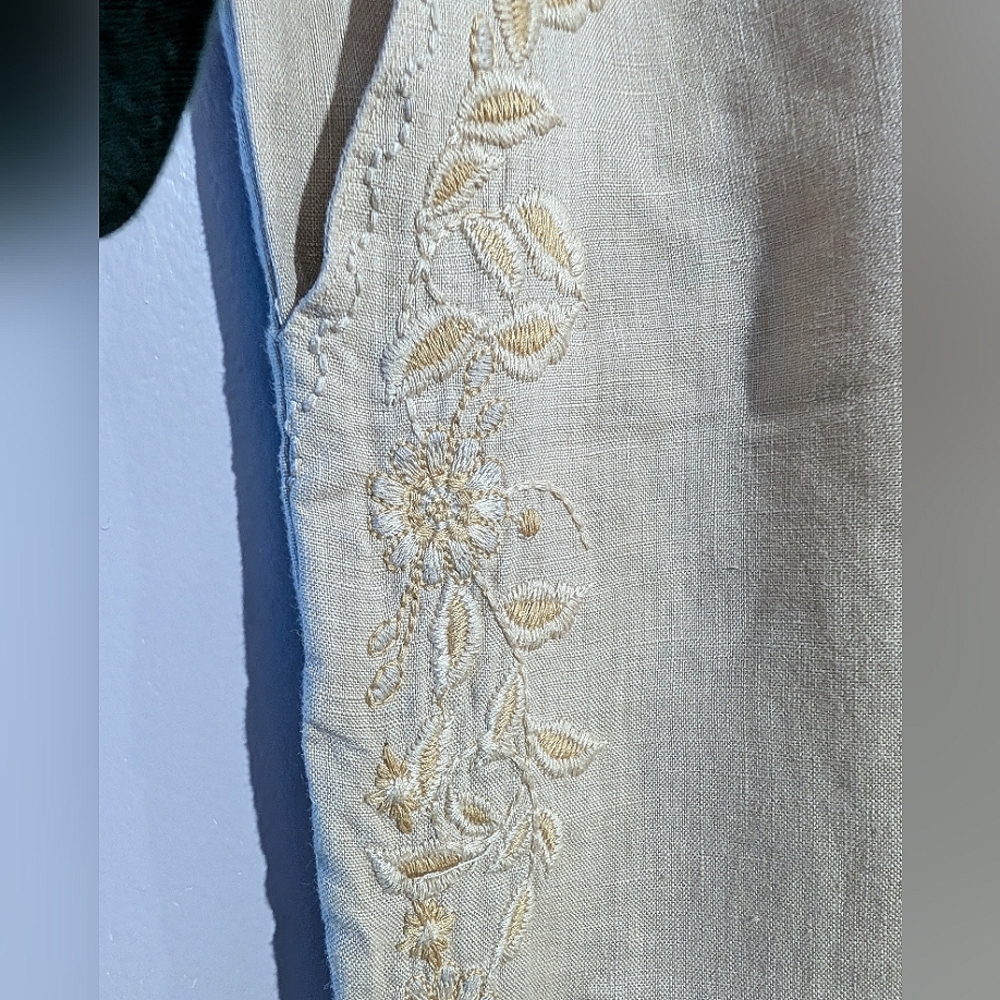 Johnny Was JW LA Linen Embroidered Joggers Size Medium - Picture 2 of 9